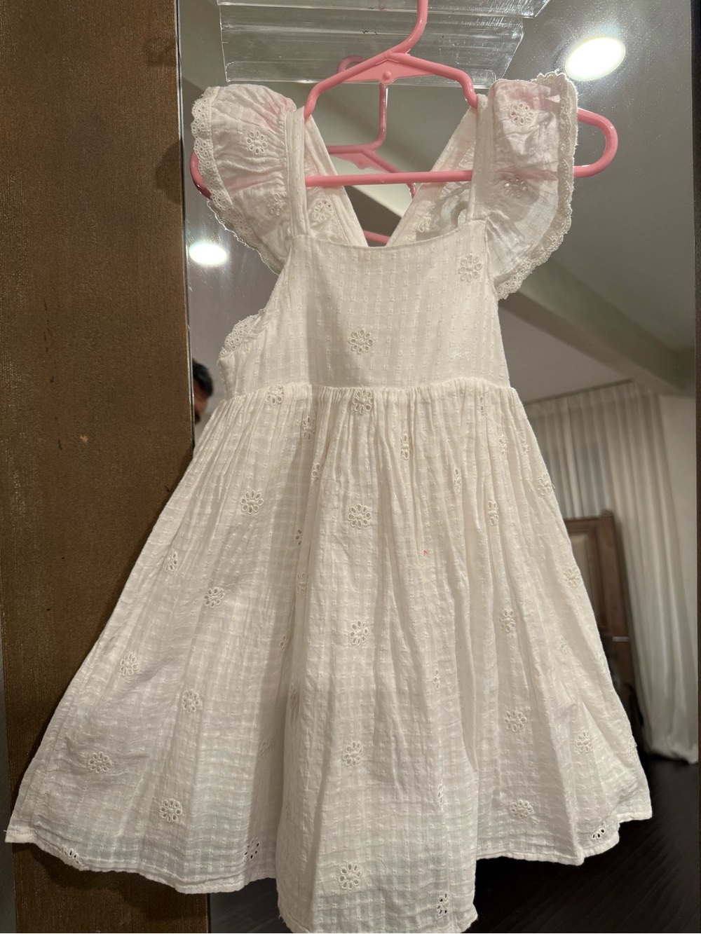 Cat & Jack White Eyelet Sundress with Flutter Sleeves